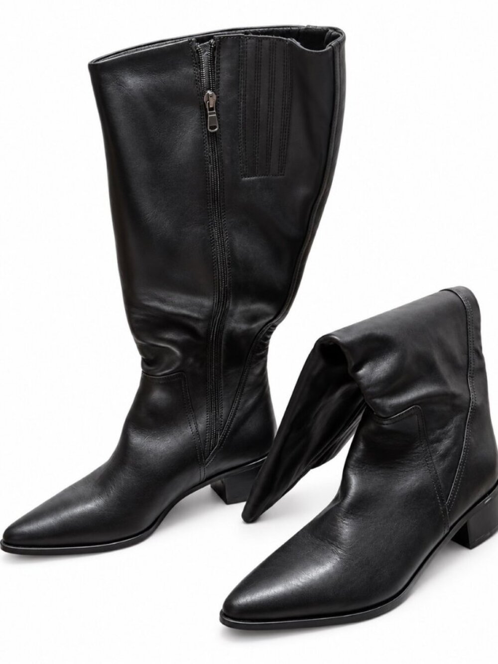 Leather Knee High Boots Wide Calf Made in Italy 9